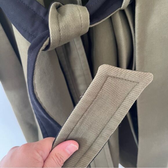 ALL SAINTS Olive‎ Green Twill Indira Penza Winter Trench Coat - Picture 14 of 15